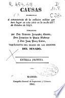 Causas formadas á consecuencia de la sedición militar que tuvo lugar en esta corte en la noche del 7 de octubre de 1841