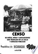 Censo de niños, niñas y adolescentes que trabajan en la calle y espacios publicos