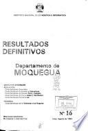 Censos nacionales 1993, IX de población, IV de vivienda: Moquegua (1 v.)