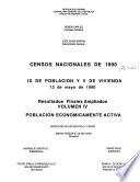 Censos nacionales de 1990: Población económicamente activa