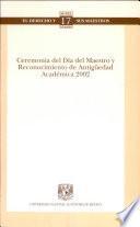 Ceremonia Del Dia Del Maestro Y Reconocimiento de Antigüedad Academica 2002