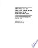Certified List of Domestic and Foreign Corporations for the Year ...