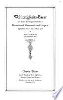 Charity bazar for the benefit of war sufferers in Germany, Austria and Hungary