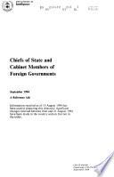 Chiefs of State and Cabinet Members of Foreign Governments