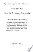 Ciencias sociales y postgrado