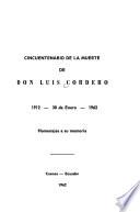 Cincuentenario de la muerte de don Luis Cordero
