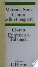 Cioran jadis et naguère
