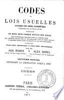 Codes et lois usuelles classèes par ordre alphabétique
