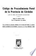 Código de procedimiento penal de la provincia de Córdoba