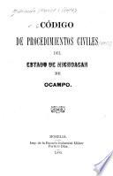 Código de procedimientos civils del Estado de Michoacán de Ocampo