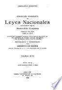 Colección completa de leyes nacionales sancionadas por el honorable Congreso durante los años 1852 a [1934]