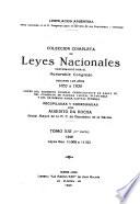 Colección completa de leyes nacionales sancionadas por el honorable Congreso durante los años 1852 a [1934]
