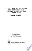 Colección de decretos del Congreso del Estado de Querétaro (1833-1835)