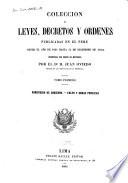 Colección de leyes, decretos y ordenes