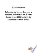Colección de leyes, decretos y órdenes publicadas en el Perú