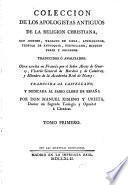 Coleccion de los apologistas antiguos de la religion christiana