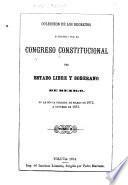 Colección de los decretos espedidos por el Congreso Constitucional y por el Ejecutivo del Estado libre y soberano de México