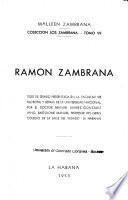 Colección Los Zambrana: La vida ejemplar del sabio Ramón Zambrana
