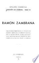 Colección Los Zambrana: Ramon Zambrana, tesis de grado, por M. Suarez Gonzalez