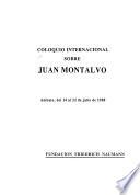 Coloquio Internacional sobre Juan Montalvo