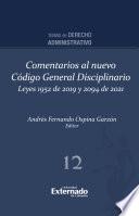 Comentarios al nuevo Código General Disciplinario