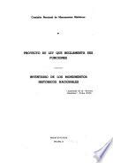 Comisión Nacional de Monumentos Históricos: Proyecto de ley que reglamenta sus funciones