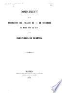 Complemento de los documentos del folleto de 14 de noviembre de ... 1863, sobre cuestiones de curatos