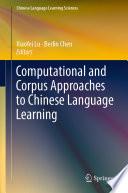 Libro Computational and Corpus Approaches to Chinese Language Learning