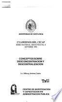 Conceptos sobre desconcentración y descentralización