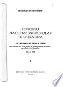 Concurso nacional interescolar de literatura en las ramas de prosa y verso entre alumnos del nivel medio de establecimientos nacionales y particulares de la República