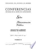 Conferencias dictadas en el Centro de Capacitación sobre Administración Pública