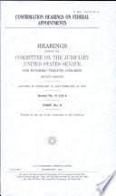 Confirmation Hearings on Federal Appointments