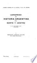 Congreso de historia argentina del norte y centro, 12-16 octubre 1941, Córdoba...