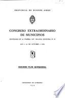 Congreso Extraordinario de Municipios, centenario de la primera ley orgánica municipal no 35, 1854-16 de octubre-1954