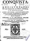Conquista y antiguedades de las islas de Gran Canaria y su descripcion