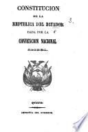 Constitucion de la República del Ecuador dada por la Convencion Nacional de 1861