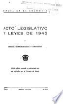 Constitución política de Colombia: actos legislativos que la reforman y leyes