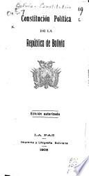 Constitución politica de la República de Bolivia