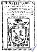 Constituciones synodales de El Obispado de la ciudad de Guamanga, celebradas en Concilio Diocesano