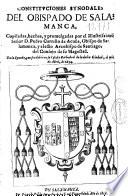 Constituciones synodales del Obispado de Salamanca