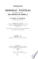 Continuación de las Memorias políticas para escribir la historia del reinado de Isabel II