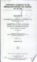 Continuing Oversight of the Immigration Reform and Control Act of 1986