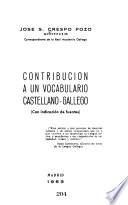 Contribución a un vocabulario castellano-gallego