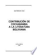 Contribución de Cochabamba a la literatura boliviana