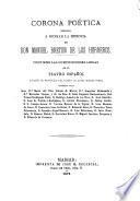 Corona poética dedicada á honrar la memoria de Don Manuel Bretón de los Herreros, contiene las composiciones leidas en el Teatro Español ...