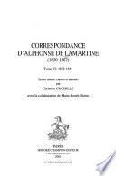Correspondance d'Alphonse de Lamartine (1830-1867): 1838-1841