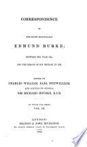 Correspondence of Edmund Burke between the year 1774 - 1797