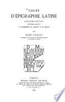 Cours d'épigraphie latine
