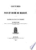 Coutumes du pays et duché de Brabant