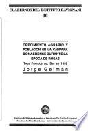 Crecimiento agrario y población en la campaña bonaerense durante la época de Rosas